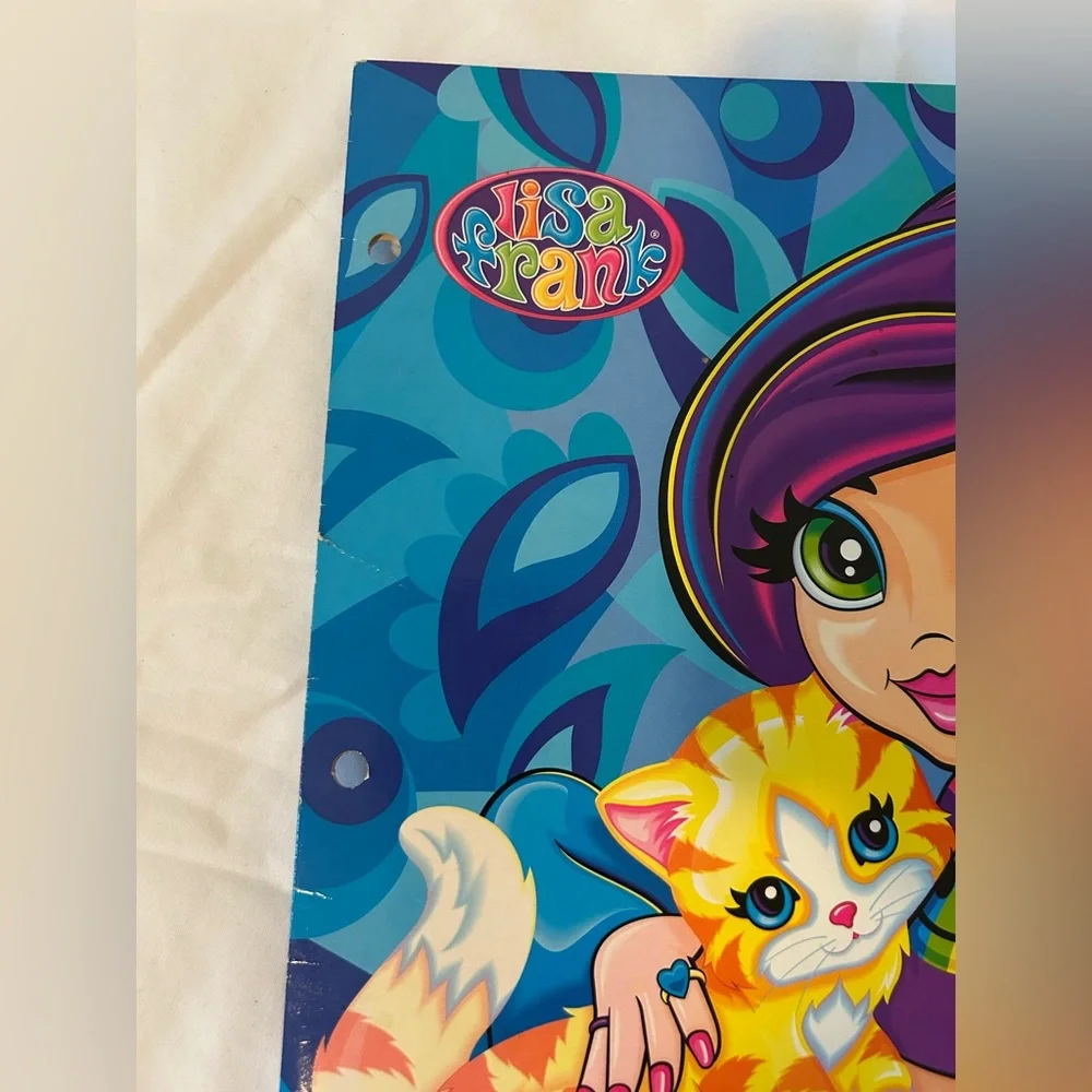 Lisa Frank Groovy Hippie Valerie Kitty Two Pocket Folder Vintage 2002 *READ*